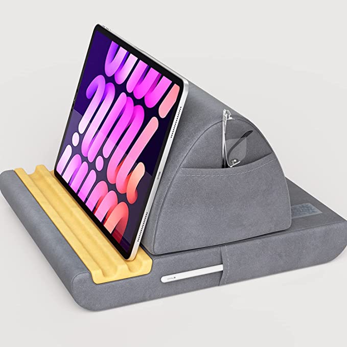 Photo 1 of LISEN Tablet Pillow Stand Holder Lap Soft iPad Stand for Desk/Bed Reading- 9 Viewing Angles Tablet Stand Ergonomic Gifts for Tablet, Book, Kindle, Tab, E-Reader
