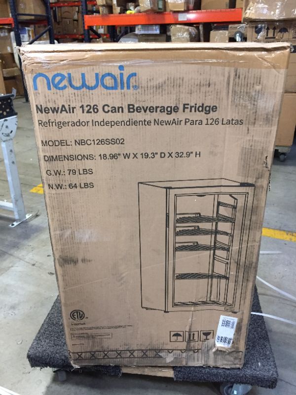 Photo 3 of NewAir Beverage Refrigerator And Cooler, Free Standing Glass Door Refrigerator Holds Up To 126 Cans, Cools Down To 37 Degrees Perfect Beverage Organizer For Beer, Wine, Soda, Pop, And Cooler Drinks