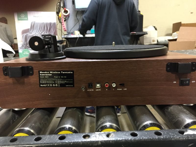 Photo 1 of Vinyl Record Player, Belt-Driven Bluetooth Turntable with Built-in Speakers & Magnetic Cartridge,Supports Vinyl to MP3 Function/Phono preamp/AUX-in/RCA Output Brown