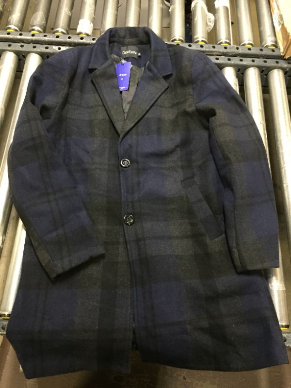 Photo 1 of chouyatou  Men's Blue/Black Plaid Coat -- Medium 