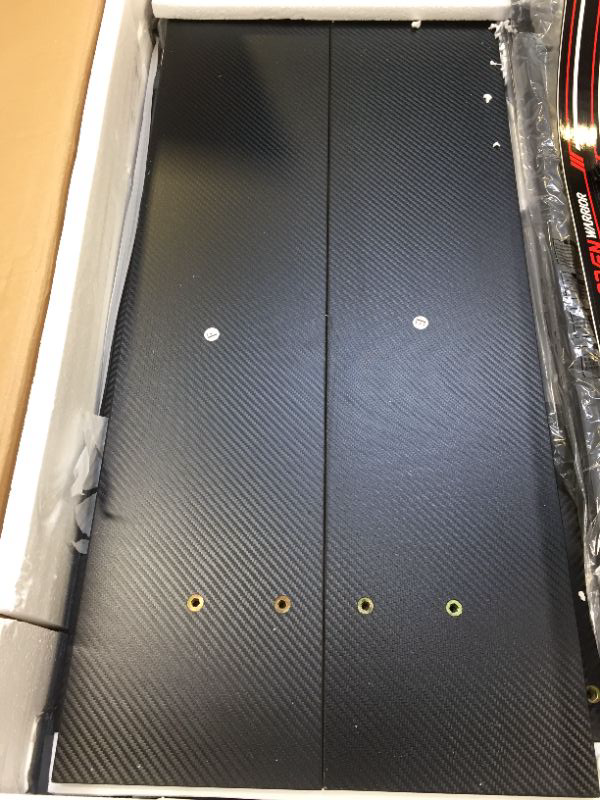 Photo 1 of SEVEN WARRIOR Gaming Desk 50.4” with LED Lights & Power Outlets, L-Shaped Computer Desk Carbon Fiber Surface with Monitor Stand, Ergonomic Gamer Table with Cup Holder, Headphone Hook, Black 50.4 INCH