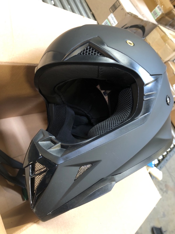 Photo 2 of Motorcycle Motocross ATV Helmet DOT Approved - YEMA Helmet YM-915 Motorbike Moped Full Face Off Road Crash Cross Downhill DH Four Wheeler MX Quad Dirt Bike Helmet for Adult Men Women - Matte Black,M Matte Black Medium