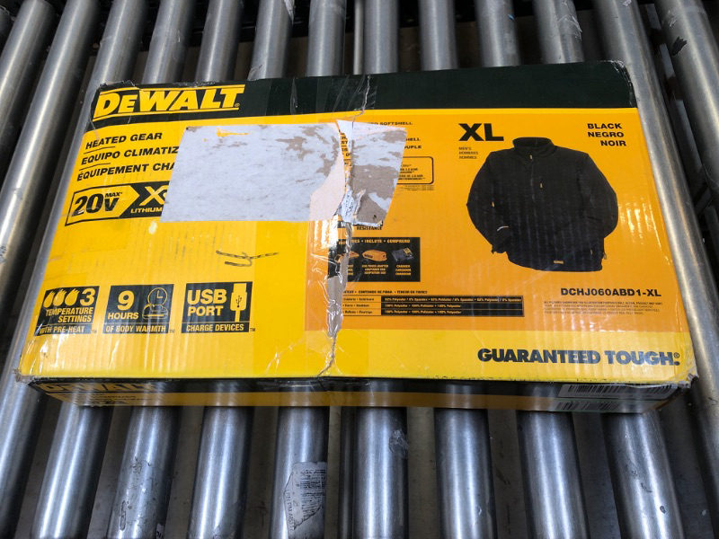 Photo 2 of DEWALT Heated Soft Shell Jacket Kit X-Large  -- DIRTY BUT FUNCTIONAL , NEEDS A WASH --