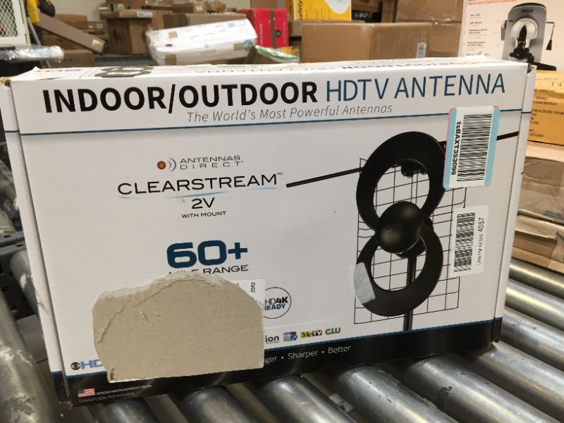 Photo 4 of Antennas Direct ClearStream 2V TV Antenna, 60+ Mile Range & 4-Port TV Distribution Amplifier, Connect Up to 4 Televisions to 1 Antenna, Power Supply, Coaxial Cable, for Indoor Use, 4K Ready, Silver