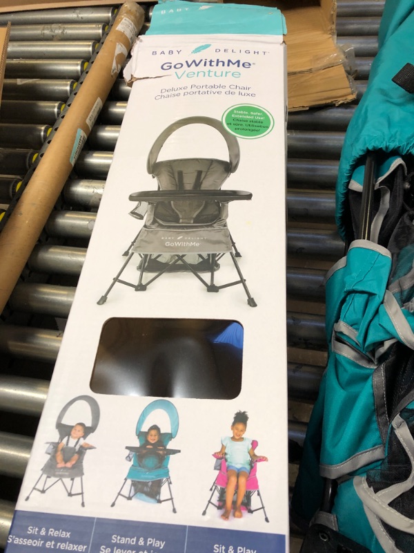 Photo 4 of Baby Delight Go with Me Venture Portable Chair, Indoor and Outdoor, Sun Canopy, 3 Child Growth Stages, Teal Venture Deluxe, Teal