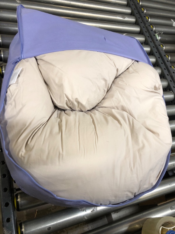 Photo 1 of Boppy Total Body Pregnancy Pillow with Removable Organic Cotton Fabric Pillow Cover | Biscuit | Plush Full-Body Support | Prenatal and Postnatal Positioning Organic Biscuit