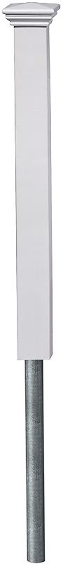 Photo 1 of Zippity Outdoor Products ZP19003 Newport Finishing No Dig Vinyl Post, 3' Tall, White
