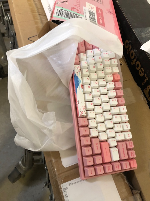 Photo 1 of Akko 108-Key 3108 Keyboard, Full Layout World Tour Tokyo Wired Pink Gaming Mechanical Keyboard, Programmable with OEM Profiled PBT Keycaps and N-Key Rollover (Akko 2nd Orange Tactile Switch) Akko 2nd Gen Orange