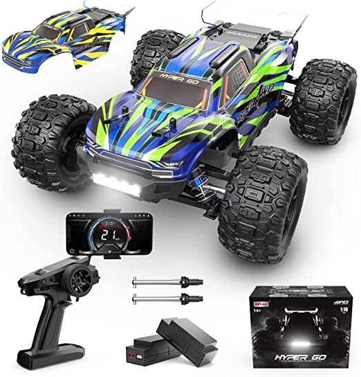 Photo 1 of HYPER GO H16GT 1:16 4X4 GPS Fast Remote Control Car, APP Speedometer, RTR Off Road RC Trucks, Max 45kph Electric Vehicle RC Cars, RC Monster Trucks with 2 Rechargeable Batteries for Adults and Boys
