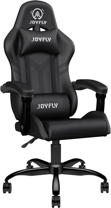 Photo 1 of Computer Chair, JOYFLY Gaming Chair for Adults Gamer Chair Ergonomic PC Chair with High Back, Headrest, and Lumbar Support(Black), 27D x 27W x 45H Inch