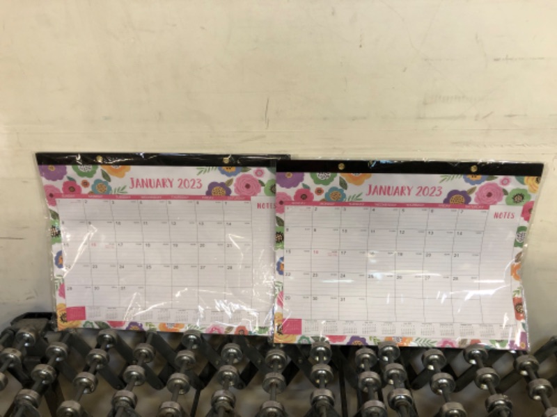 Photo 2 of 
2-----Large Desk Calendar 2023 - 2023 Desk Calendar, 12 Monthly Large Desk/Wall Calendar 2-in-1, 22" x 17", JAN. 2023 - DEC.2023, Thick Paper with Corner Protectors, Large Ruled Blocks - Colorful Floral