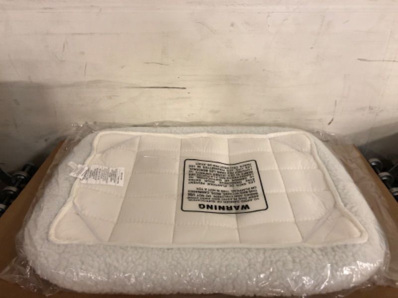 Photo 1 of 30L-Inch White Fleece Dog Bed or Cat Bed w/ Comfortable Bolster, Ideal for Medium Dog Breeds & Fits a 30-Inch Dog Crate, Easy Maintenance Machine Wash & Dry, 1-Year Warranty White Fleece 30-Inch
