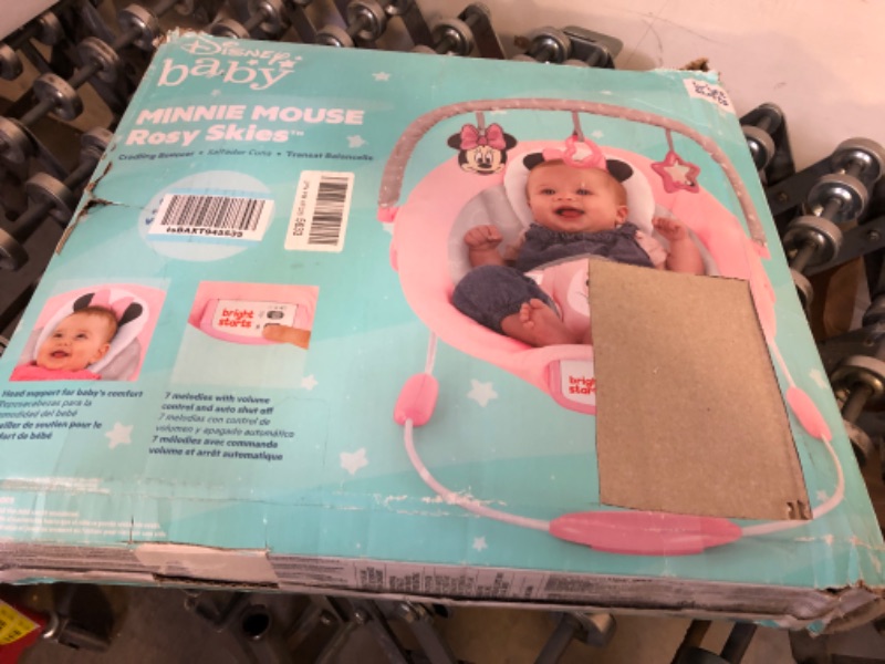 Photo 2 of Bright Starts Minnie Mouse Rosy Skies Cradling Baby Bouncer - Pink