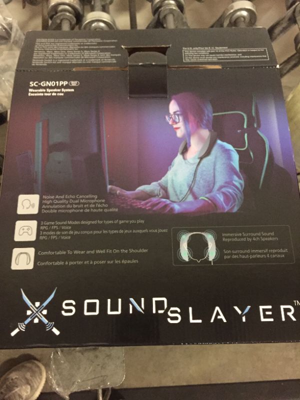 Photo 3 of Panasonic SoundSlayer Wearable Speaker System for Gaming, Movies and Music, Lightweight Neck Speaker with Built-in Microphone and Immersive, Dimensional Sound - SC-GN01 (Black) SoundSlayer SC-GN01PP