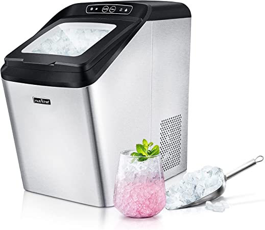 Photo 1 of 
NutriChef Countertop Nugget Ice Maker Machine - Electric Nugget Ice Maker Countertop with Ice Scoop and Basket, Includes Rear-Mounted Hose Drainage, Compact, Convenient, and Incredibly Fast - NCICNUG