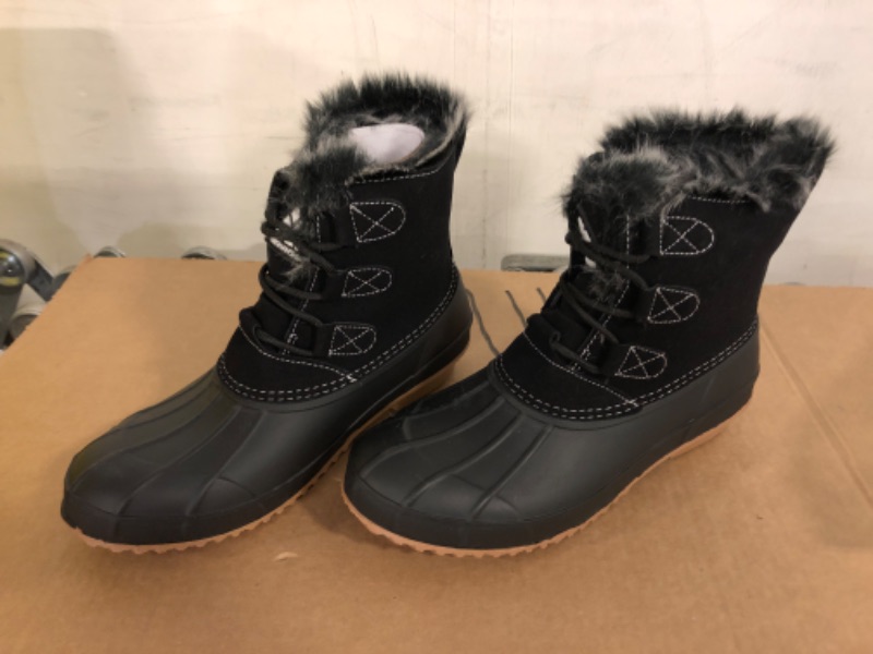 Photo 2 of SIZE 9----Women's Snow Boots Mid Calf Insulated Duck Boot Cold Weather Winter Shoes Warm Waterproof Non SliIP