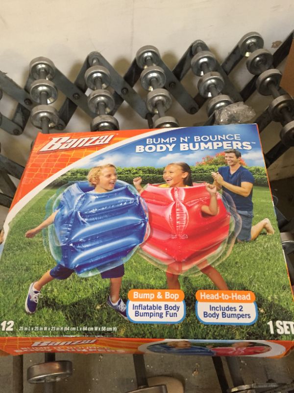 Photo 3 of BANZAI: Bump N' Bounce Body Bumpers, A Game of Bumping & Bopping, 2 Bumpers Included in Red & Blue, Fun & Safe Cushion Inflatable Surface, For Ages 4 and up