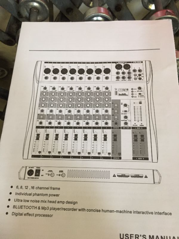 Photo 1 of Depensheng DX12 DJ Sound Controller Interface w/USB Drive for Computer Recording 12-Channel Studio Audio Mixer - XLR Microphone Jack, 48V Power, RCA Input/Output for Professional and Beginners DX12 - 12 Channel Audio Mixer