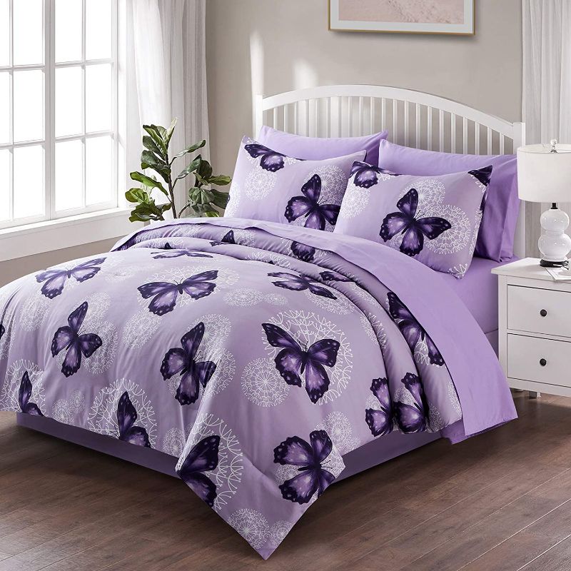 Photo 1 of ARTALL Butterfly Pattern Bed in A Bag 6 Piece Bedding Twin Comforter Sets 