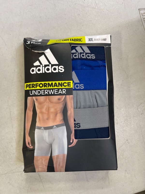 Photo 2 of adidas Men's Performance Boxer Brief Underwear (3-Pack) XX-Large Collegiate Royal Blue/Grey/Collegiate Navy