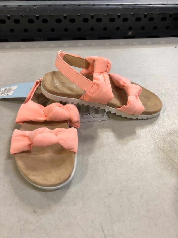 Photo 2 of Size 13---Girls' Elena Footbed Sandals - Cat & Jack Coral Pink 13