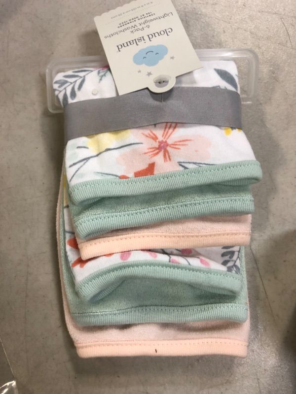 Photo 2 of Baby Girls' 6pk Floral Meadow Washcloth Set - Cloud Island™ Pink