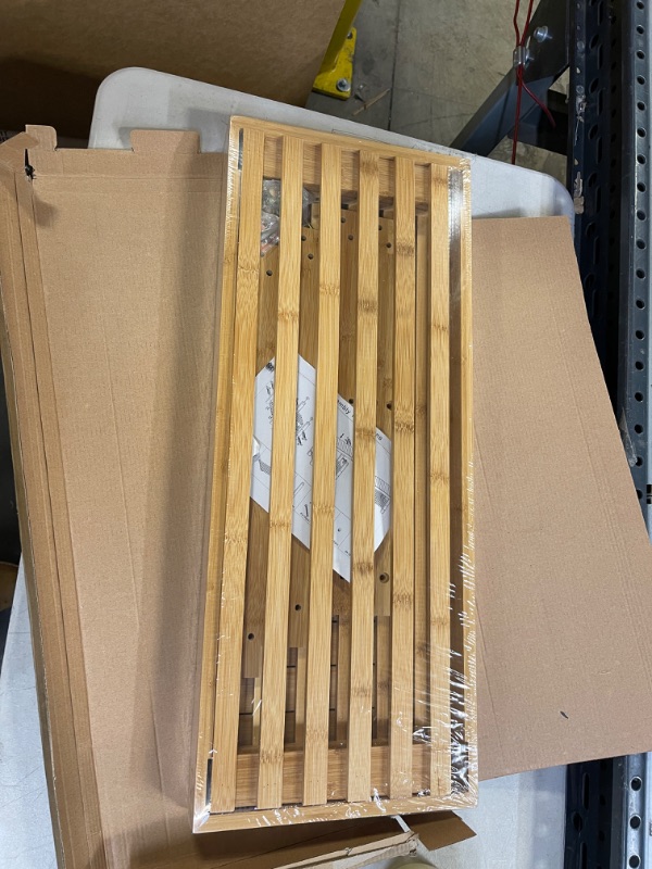 Photo 1 of VaeFae Bamboo Storage Bench, 3-Tier Shoe Rack Bench with Storage Shelf, Durable Entry Bench, Bathroom Bench, Living Room/Entryway Organizer