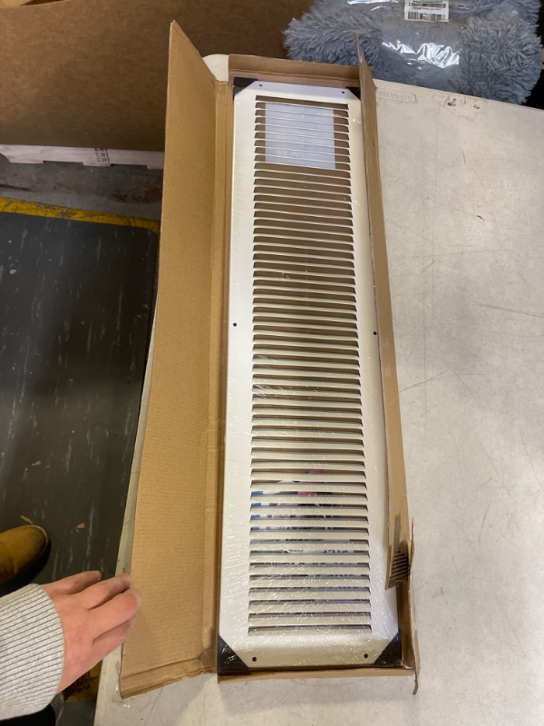 Photo 2 of 8" x 28" Return Air Grille - Sidewall and Ceiling - HVAC Vent Duct Cover Diffuser - [White] [Outer Dimensions: 9.75w X 29.75" h]
