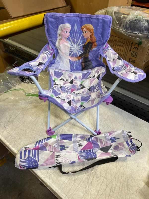 Photo 1 of Disney Frozen 2 Kids Camp Chair Foldable Chair with Carry Bag, Purple
