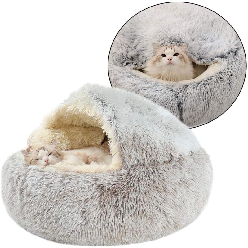 Photo 1 of  Plush Pet Bed, Cat Cuddler House Small Pet Bedding Cushion 
SIZE S
BEIGE
***STOCK PHOTO FOR REFERENCE ONLY*** COLOR IS BEIGE NOT GRAY