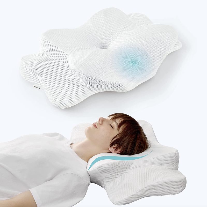 Photo 1 of Bedsure Cervical Pillow for Neck Pain Relief - Contour Memory Foam Pillows for Neck and Shoulder Pain, Ergonomic Orthopedic Neck Contoured Support Pillow
