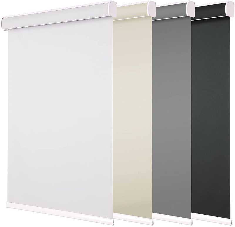 Photo 1 of Changshade Blackout Roller Shade with Cassette Valance, Room Darkening Shades Cordless, Roller Blinds for Windows, Window Shade for Light Blocking, Easy to Install,White,40W*72H,JZROL40WT72Z