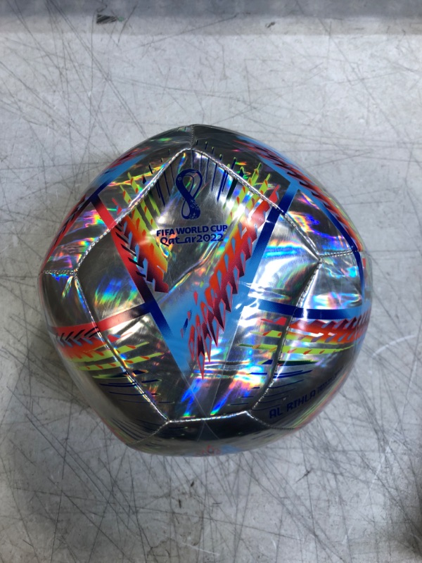 Photo 3 of adidas 2022 FIFA World Cup Qatar Al Rihla Foil Training Ball in White  -- NO HOLES --