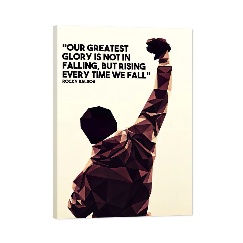 Photo 1 of GUTTATY Rocky Canvas Wall Art - Rocky Poster & Inspirational Quote Canvas Print for Men's Room Decor, Motivational Movie Quote Framed Artwork for Office Bedroom Man Cave Gym Decoración (18x24 Inches)