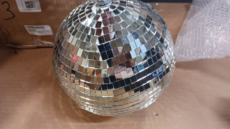 Photo 2 of Alytimes Mirror Disco Ball - 8-Inch Cool and Fun Silver Hanging Party Disco Ball –Big Party Decorations, Party Design