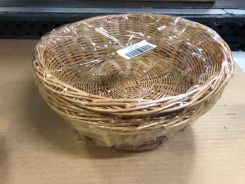 Photo 1 of  Basket Woven Wicker Bowl  11x9x4 in  2pcs 
