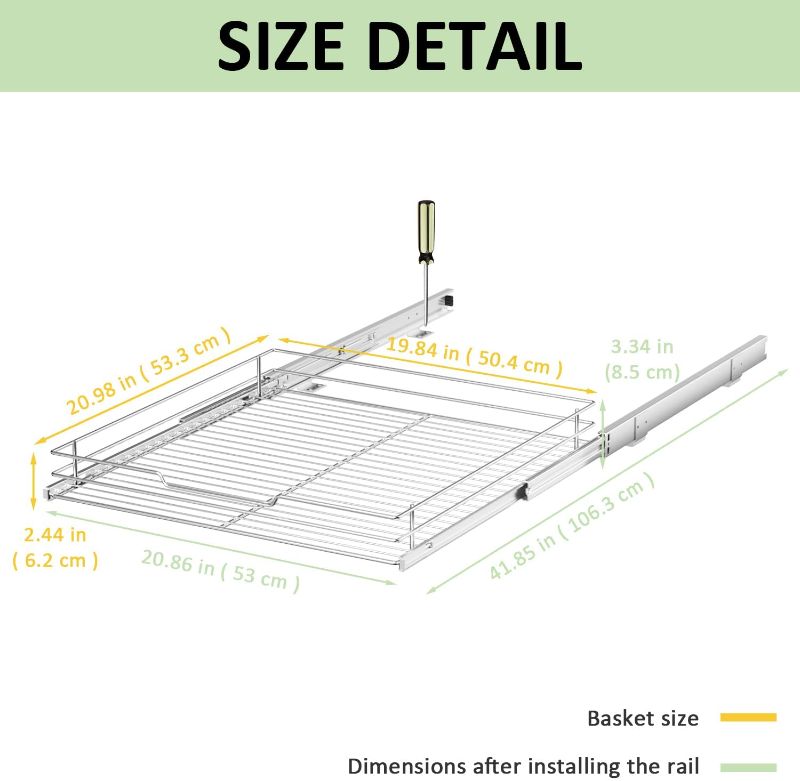 Photo 3 of AHNR Pull Out Cabinet Organizer, Heavy Duty Cabinet Pull Out Shelves, Slide Out Cabinet Organizer Storage for Home, Pull Out Drawers for Kitchen Cabinets,20”W*21”D
