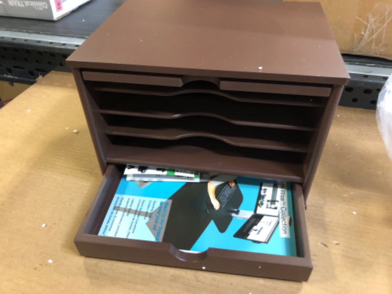 Photo 3 of Victor Wood 4-Shelf Desktop Organizer, Mocha Brown, (B4720) Brown Mocha  10.75"D x 9.75"W x 13"H
