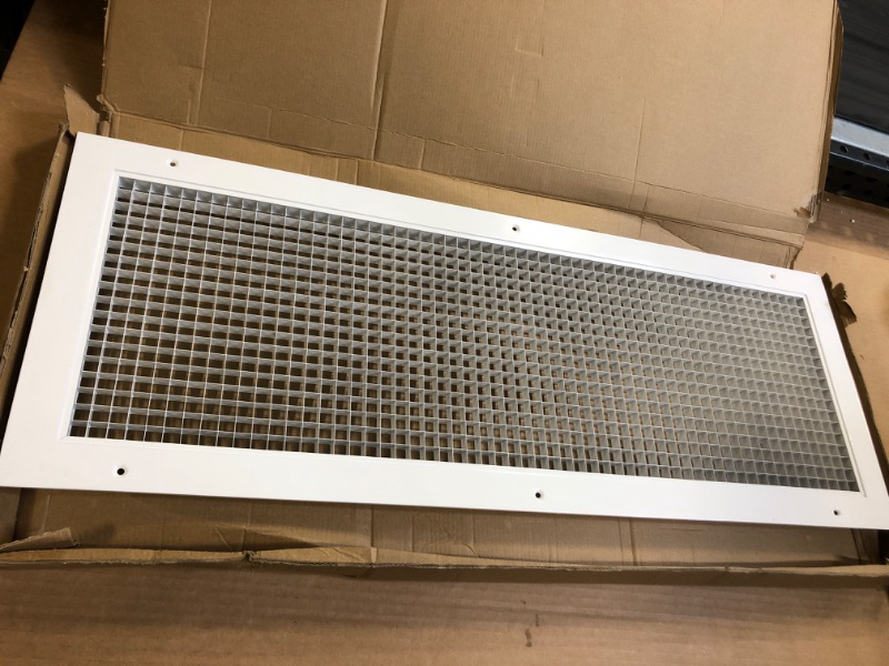 Photo 2 of 10" x 30" or 30" x 10" Cube Core Eggcrate Return Air Grille - Aluminum Rust Proof - HVAC Vent Duct Cover - White [Outer Dimensions: 11.75 X 31.75] 10 x 30 Return Grille