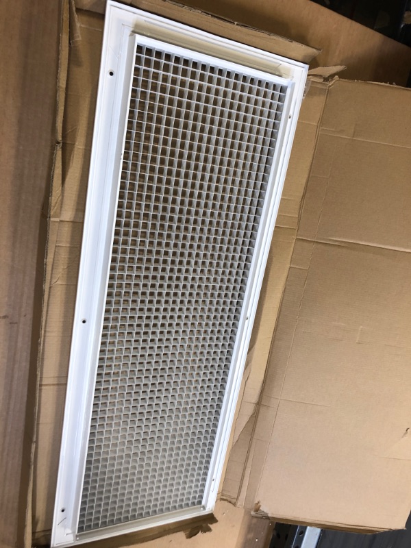 Photo 3 of 10" x 30" or 30" x 10" Cube Core Eggcrate Return Air Grille - Aluminum Rust Proof - HVAC Vent Duct Cover - White [Outer Dimensions: 11.75 X 31.75] 10 x 30 Return Grille