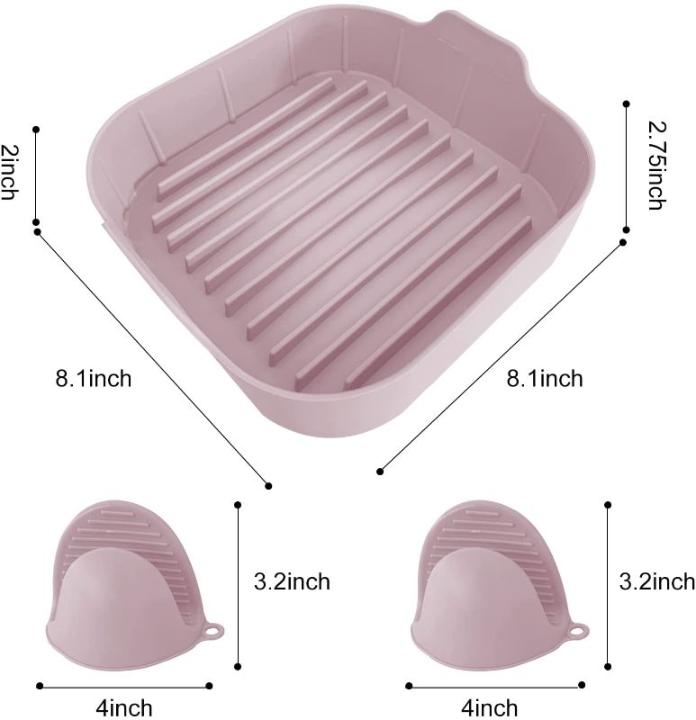 Photo 1 of Air Fryer Liners Reusable, 8.1 Inch Silicone Air Fryer Basket Square,Food Safe Pot Air Fryer Replacement Accessories,Easy Cleaning Dishwasher Washable Air Fryer Pan Replacement Pad Parchment  
