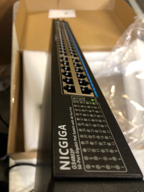 Photo 4 of 48 Port Gigabit PoE Switch Unmanaged with 48 Port IEEE802.3af/at PoE+@400W, 2 x 1G SFP, NICGIGA 50 Port Network Power Over Ethernet Switch, Desktop/Rackmount 50 port| 48xPoE+ 400W | 2xUplink