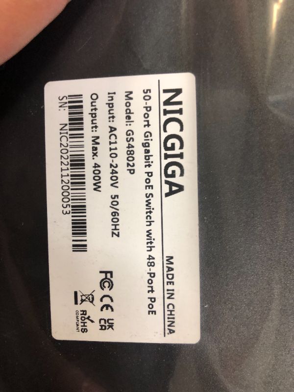 Photo 5 of 48 Port Gigabit PoE Switch Unmanaged with 48 Port IEEE802.3af/at PoE+@400W, 2 x 1G SFP, NICGIGA 50 Port Network Power Over Ethernet Switch, Desktop/Rackmount 50 port| 48xPoE+ 400W | 2xUplink