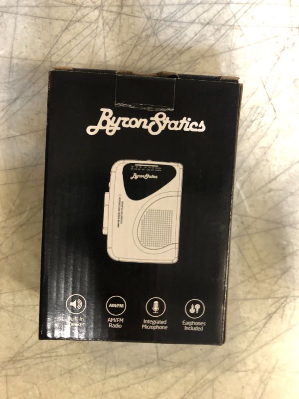 Photo 2 of ByronStatics Portable Cassette Players Recorders FM AM Radio Walkman Tape Player Built In Mic External Speakers Manual Record VAS Automatic Stop System 2AA Battery Or USB Power Supply Headphone Black