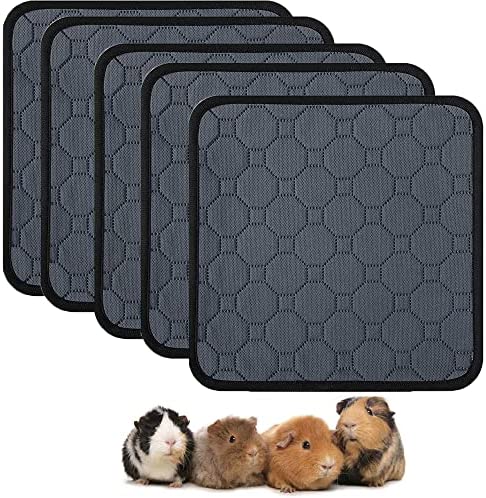 Photo 1 of 5 Pack Guinea Pig Cage Liners - Washable Guinea Pig Pee Pads, Waterproof Reusable & Anti Slip Guinea Pig Bedding Fast and Super Absorbent Pee Pad for Small Animals Rabbit Hamster Rat…
