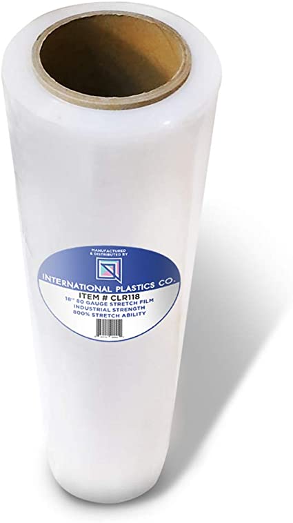 Photo 1 of 18" Stretch Film/Wrap 80 Gauge 1200ft 500% Stretch Clear Cling Durable Adhering Packing Moving Packaging Heavy Duty Shrink Film (1 Roll 80 Gauge, Clear)
