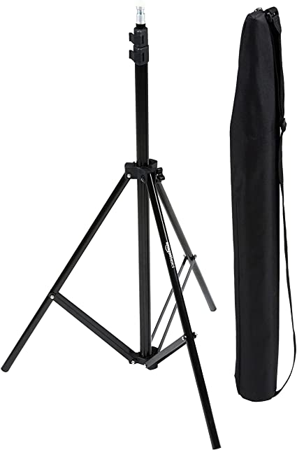 Photo 1 of Amazon Basics Aluminum Light Photography Tripod Stand with Case - 2.8 - 6.7 Feet, Black
