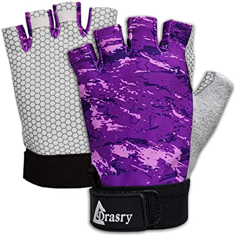 Photo 1 of Drasry UV Fishing Gloves Fingerless Sun Protection Men Women UPF50+SPF for Fishing Kayaking Paddling Hiking Sailing Rowing Driving Canoeing Glove
