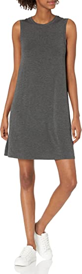 Photo 1 of Amazon Essentials Women's Jersey Relaxed-Fit Muscle-Sleeve Swing Dress -- Size XL
