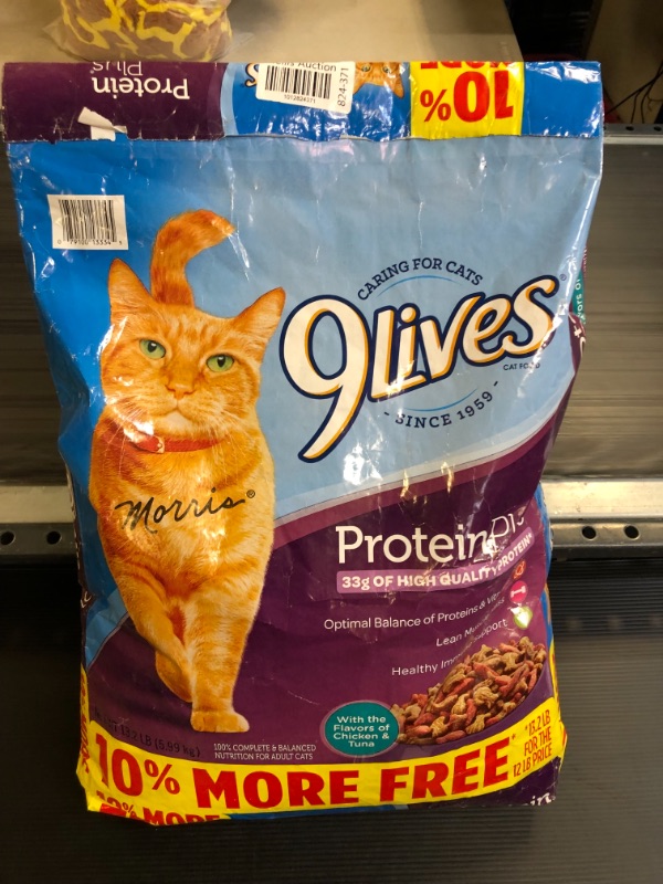 Photo 1 of 9Lives Protein Plus Dry Cat Food Bonus Bag, 13.2-Pound